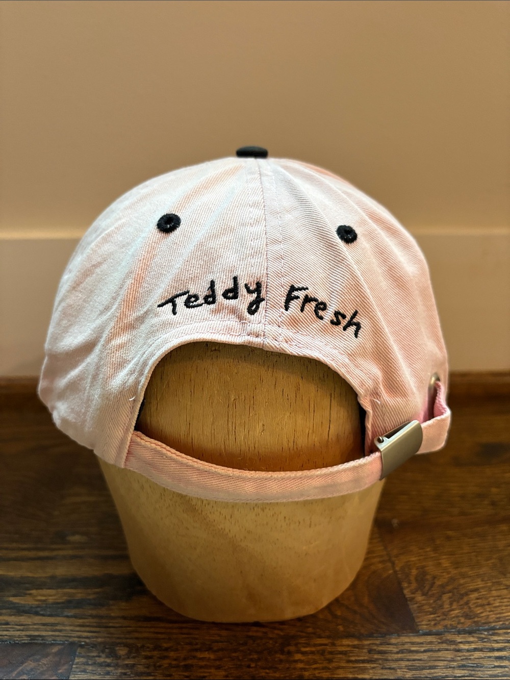 Teddy Fresh Baseball Cap Hat Pink Black Bear Embroidered OSFM - Picture 4 of 8